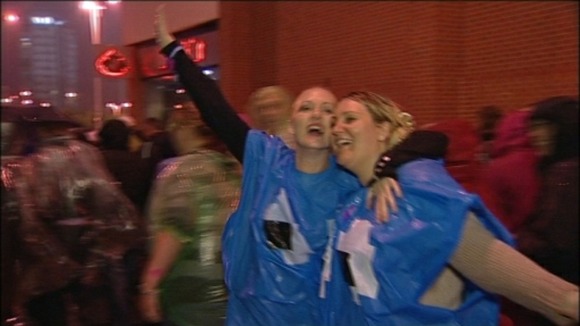 Fans in the rain