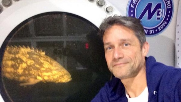 Fabien Cousteau in his underwater lab.