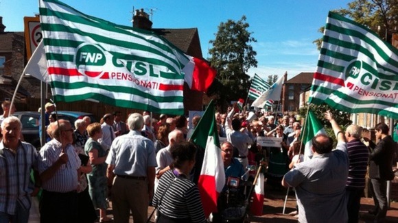 The Italian community protested in 2012.