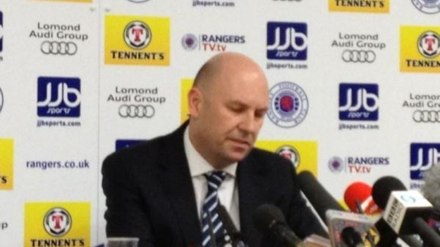 Rangers Administrator Paul Clark addresses the media