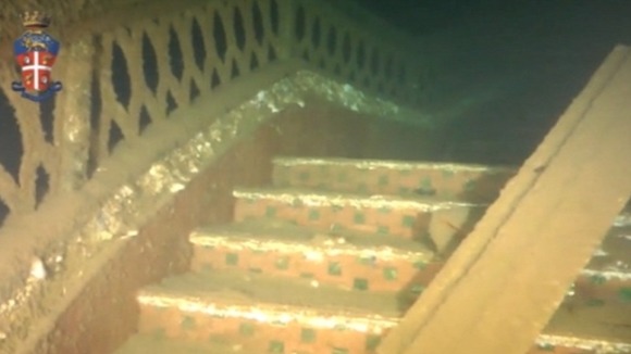 One of the staircases on the £500 million ship.