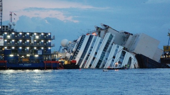 The Costa Concordia sank after hitting rocks off the coast of Italy in 2012.