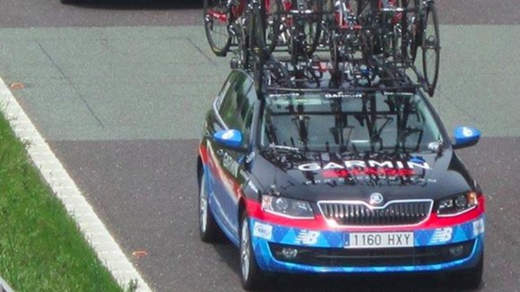 Team bikes on the M1 en route to Yorkshire