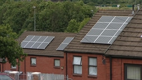 solar panels on roof of houses