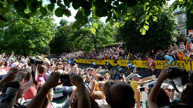 Crowds line the streets as Le Tour passes through Yorkshire.