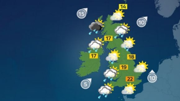 Another day of sunshine and showers is expected for the UK today.