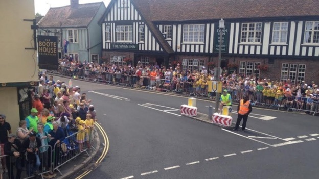 Crowds also lined the streets in Felsted.