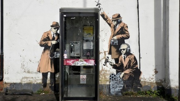 Banksy mural 'Spy Booth'