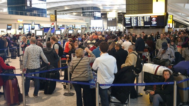 File photo of an airport queue.
