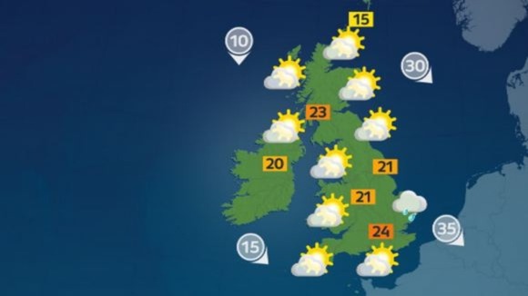 ITV weather map.