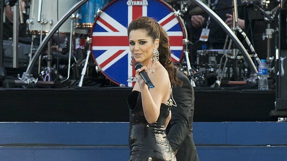 Cheryl Cole performing on stage