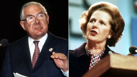 Labour's former prime minister James Callaghan and the former Conservative leader Margaret Thatcher.