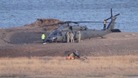 The scene of the helicopter crash at Cley.