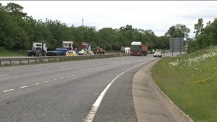 Scene of the crash on the A47