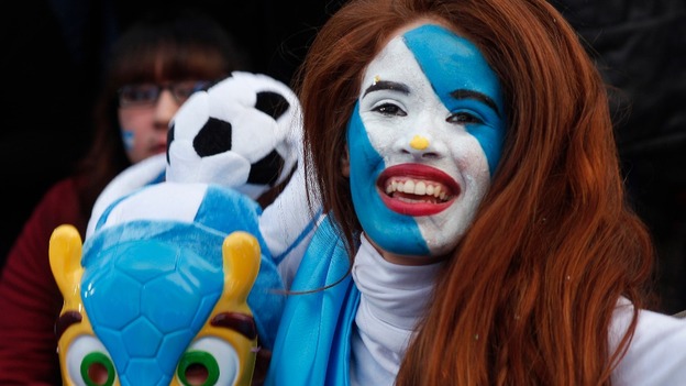 A smile for the cameras as Argentina beat Netherlands 4-2 on penalties.