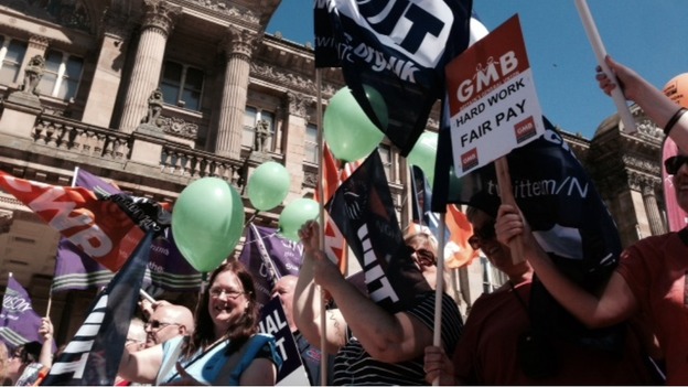 Strikes are taking place against pay and working conditions