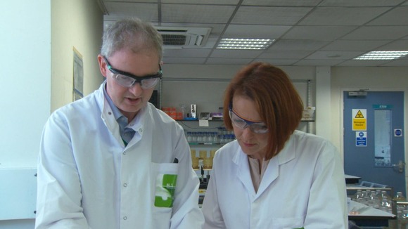 man and woman in lab