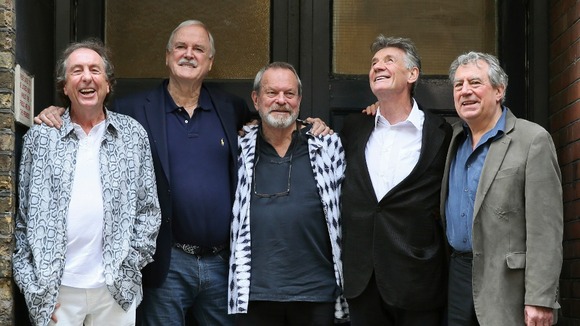 Pythons Eric Idle, John Cleese, Terry Gilliam, Michael Palin and Terry Jones.