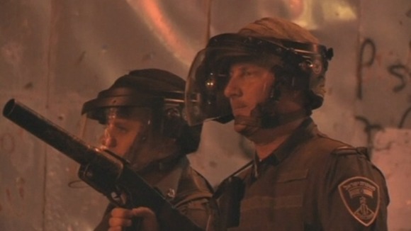 Israeli troops patrol the area in the West Bank city of Gaza.