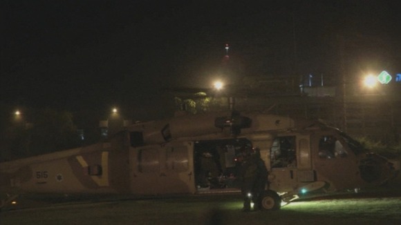 The soldiers were airlifted to hospital by a military helicopter.