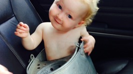 Minnie too big for the mop bucket
