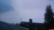 Lightning in Bury St Edmunds, Suffolk.
