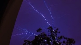 Lightning in Colchester, Essex.