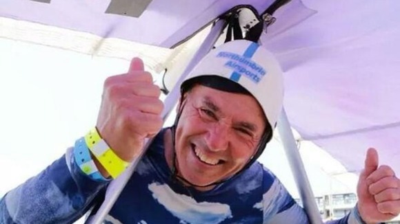 Geordie daredevil Ron Freeman flew to victory in this year's Worthing International Birdman competition.