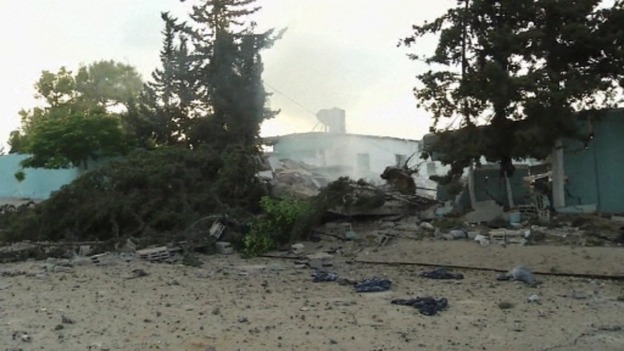 The police building was completely demolished in the attack by Israel's Defence Forces.