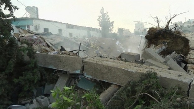 This is what is left of Gaza's police headquarters following ongoing rocket attacks by Israel.