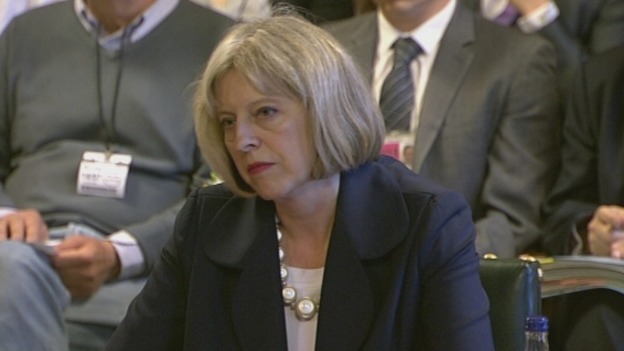 Theresa May is giving evidence to the Home Affairs Select Committee.