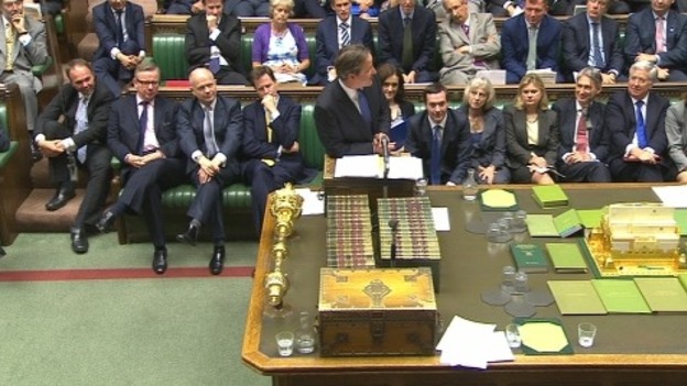 David Cameron speaking during PMQs