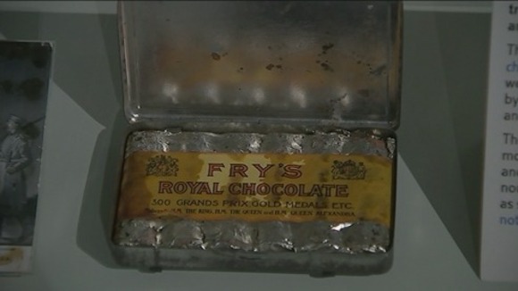 This tin of Fry's chocolate is just one of the 1,300 items currently on display at the Imperial War Museum.