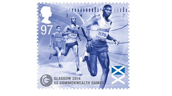 The special souvenir stamps issued by the Royal Mail.