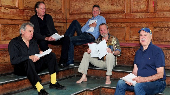 Surviving members of Monty Python rehearsing for their live shows.