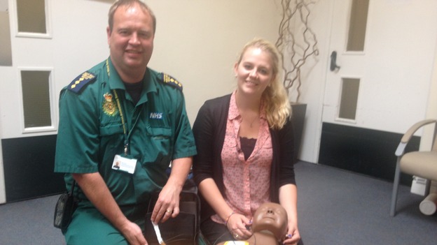 Mark Evans, Community resuscitation manager, Cumbria and Lancs, and Lauren Watson, chain of survival coordinator for Cumbria