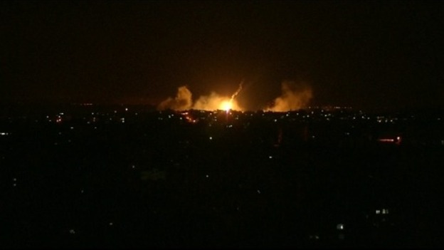 Explosions in Gaza.