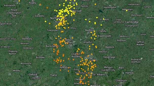 Lightning strikes between 8am and 10am on Friday 18 July 2014