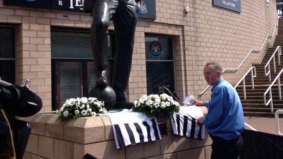 Flowers left at St James' Park