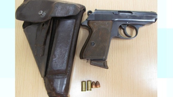 The Walther PPK gun from the Second World War found in the home of Jonathan Farmer