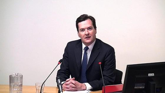 The Chancellor George Osborne giving evidence to the Leveson Inquiry