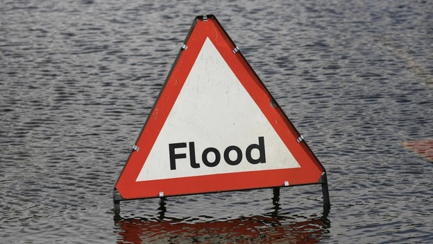 Flood warning sign