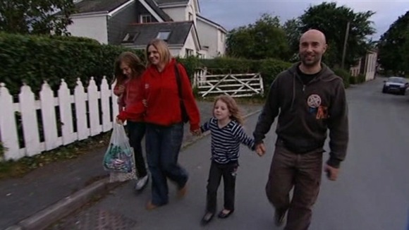 A family returning home in Pennal