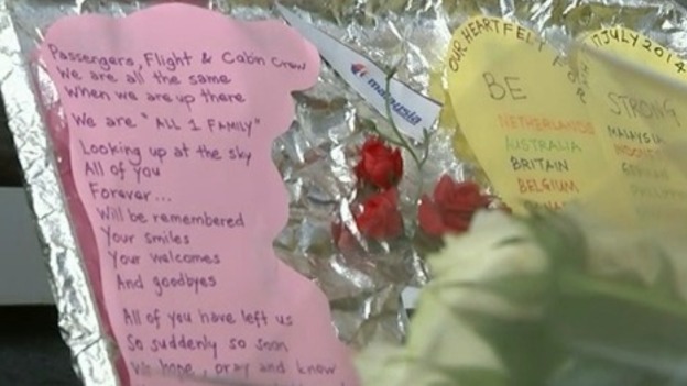 Tributes were paid to the 298 on board MH17.