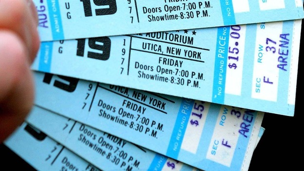 General view of tickets