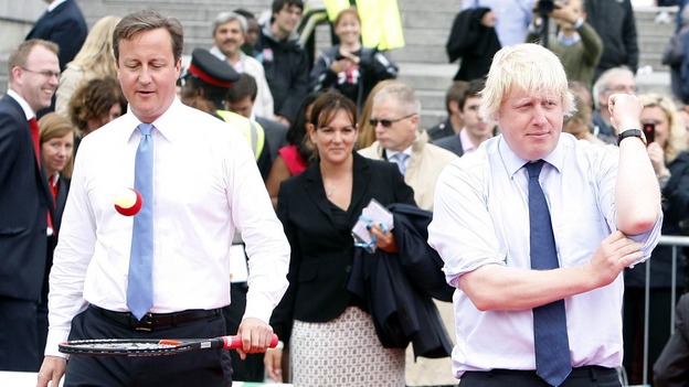 A doubles match with David Cameron and Boris Johnson attracted the bid.