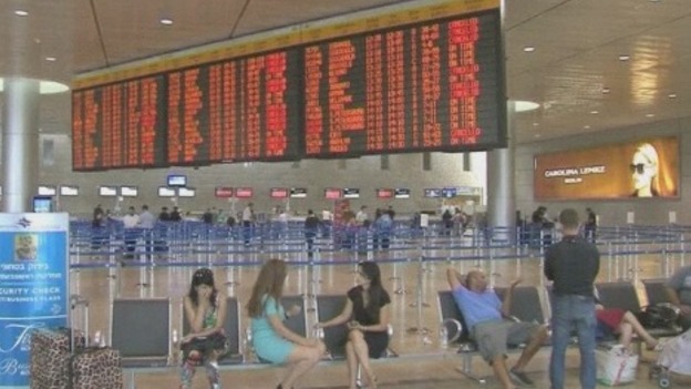 Passengers have been stranded at Ben Gurion International Airport in Tel Aviv.