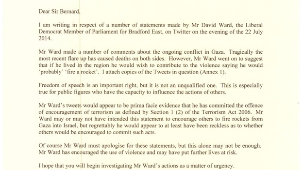 The Conservative MP has written to the head of the Met Police over the tweet.