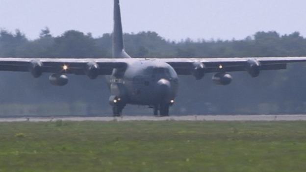 A plane arrives at Eindhoven.