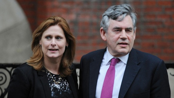 Gordon Brown and his wife Sarah arrive at the Leveson Inquiry.